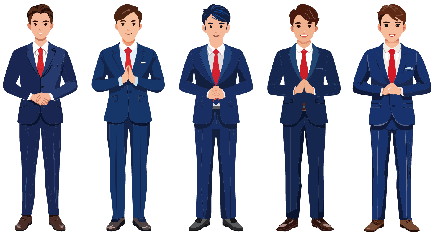 フリーイラスト　手を前にお礼