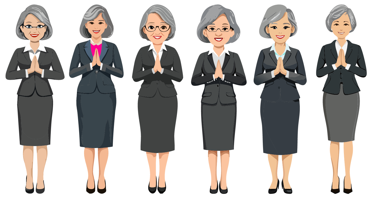 フリーイラスト　手を前にお礼