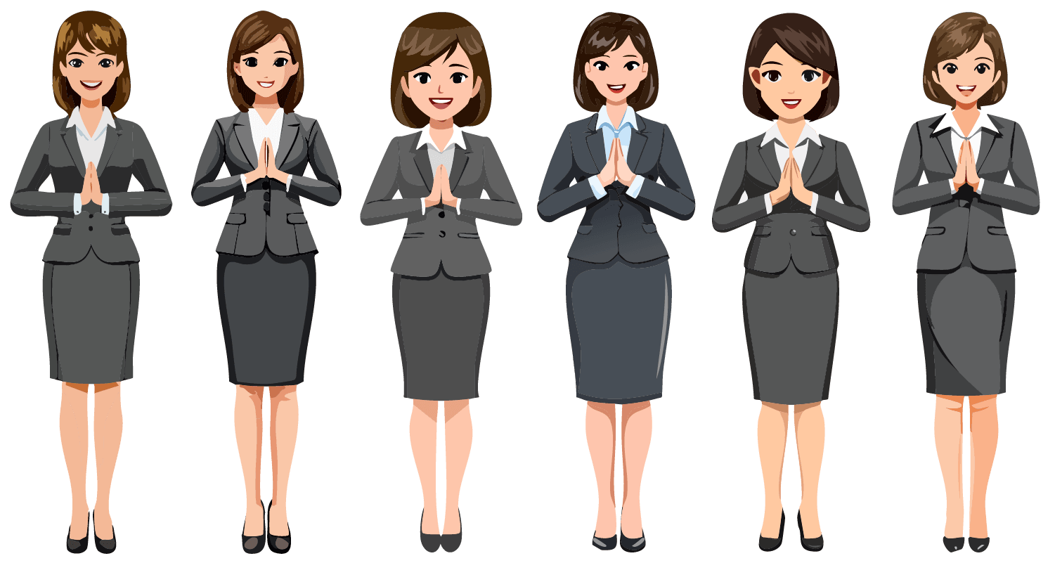 フリーイラスト　手を前にお礼