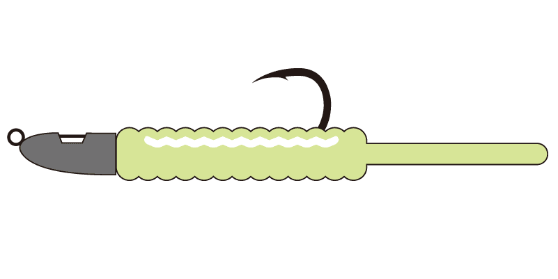 ジグヘッド＋ピンテールワーム