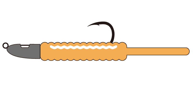 ジグヘッド＋ピンテールワーム