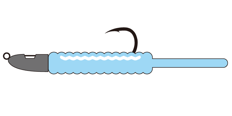 ジグヘッド＋ピンテールワーム