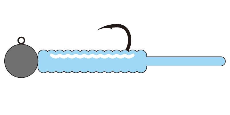 ジグヘッド＋ピンテールワーム