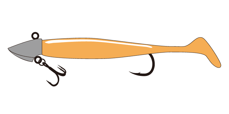 ジグヘッド＋シャッドテイルワーム